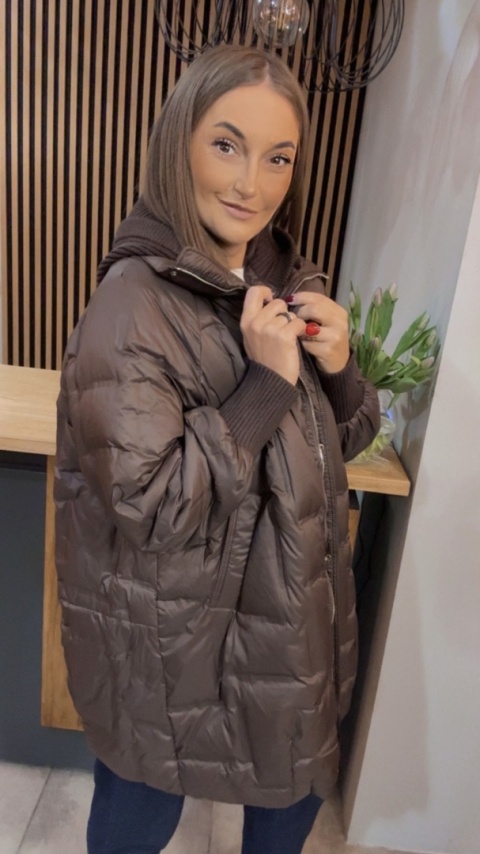 Kurtka Puchowa Flexi Hood - długa, z odpinanym kapturem