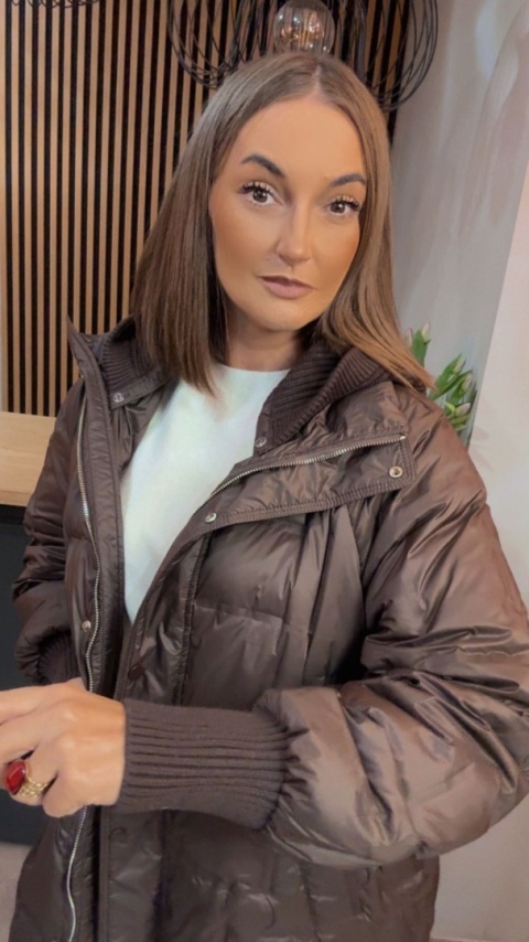 Kurtka Puchowa Flexi Hood - długa, z odpinanym kapturem