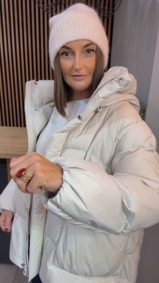 Kurtka naturalny puch Estelle - Śmietanka