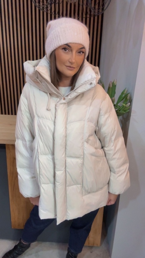 Kurtka naturalny puch Estelle - Śmietanka
