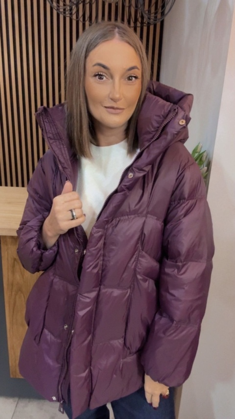 Kurtka naturalny puch Estelle - Śliwka