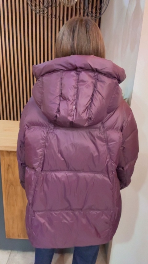 Kurtka naturalny puch Estelle - Śliwka