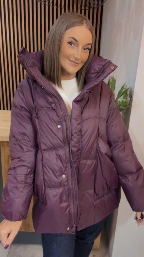 Kurtka naturalny puch Estelle - Śliwka