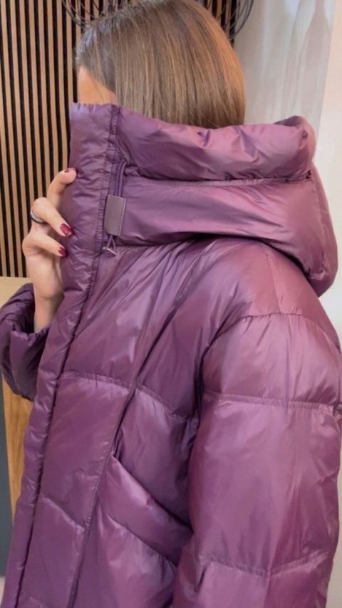 Kurtka naturalny puch Estelle - Śliwka