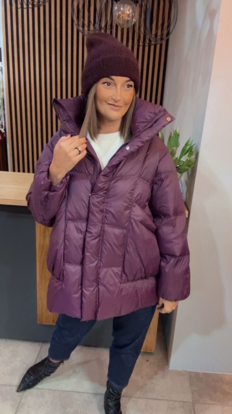 Kurtka naturalny puch Estelle - Śliwka