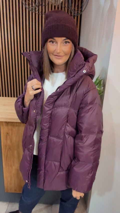 Kurtka naturalny puch Estelle - Śliwka