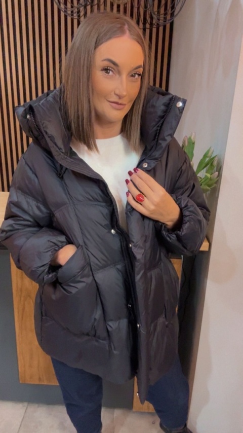 Kurtka naturalny puch Estelle - Czarna