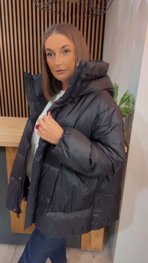 Kurtka naturalny puch Estelle - Czarna