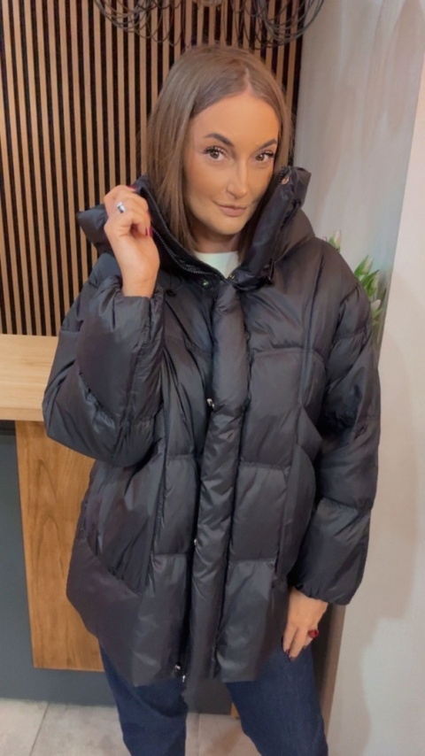 Kurtka naturalny puch Estelle - Czarna