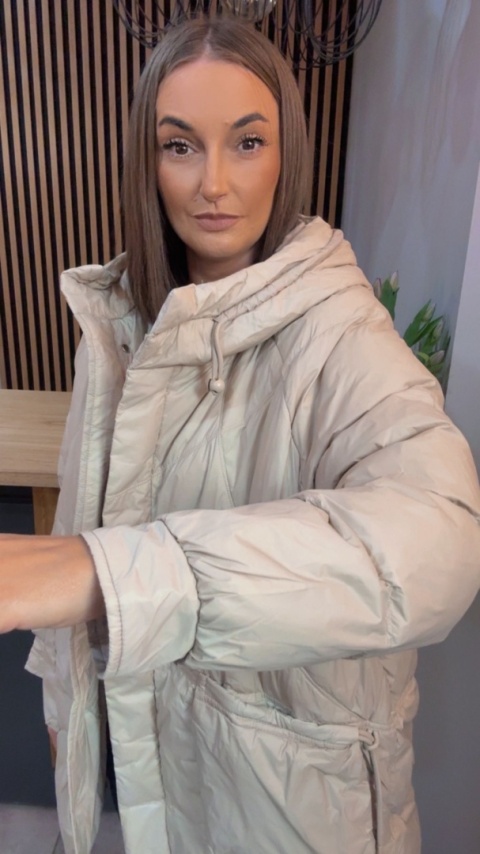 Kurtka puchowa Oversize Mila - Beżowa