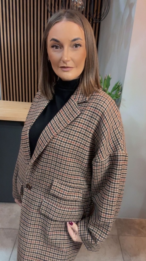 Płaszcz Wiya - kolor moro/brązowy