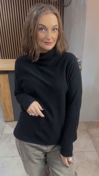 Półgolf Cashmere Blend – Czarny