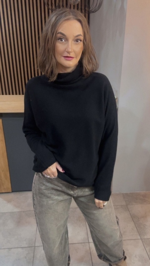 Półgolf Cashmere Blend – Czarny