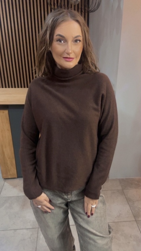 Półgolf Cashmere Blend - Brąz