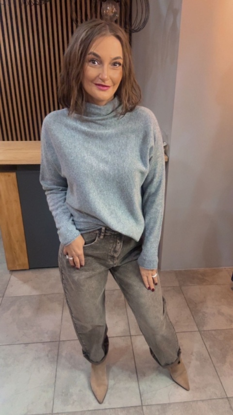 Półgolf Cashmere Blend - Szary