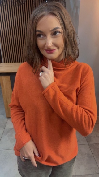 Półgolf Cashmere Blend – Pomarańcz