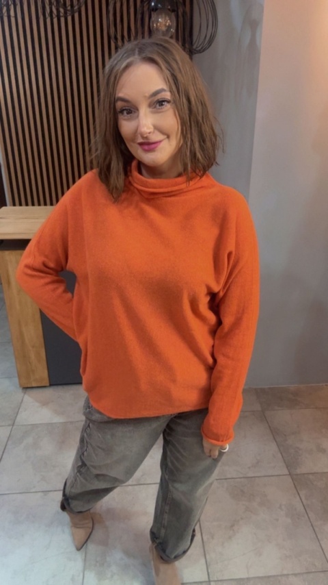 Półgolf Cashmere Blend – Pomarańcz