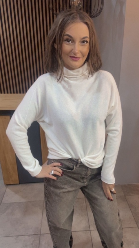 Półgolf Cashmere Blend – Śmietanka