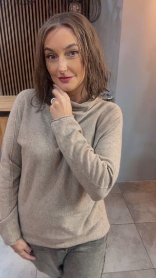 Półgolf Cashmere Blend – Beżowy