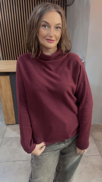 Półgolf Cashmere Blend – Burgund