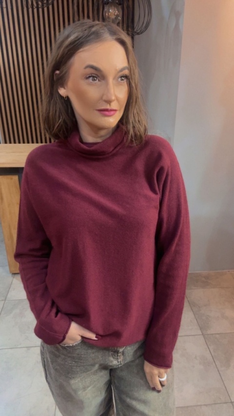 Półgolf Cashmere Blend – Burgund