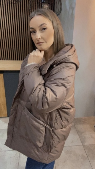 Kurtka puchowa Oversize Mila - Brązowa