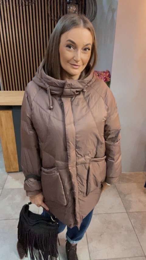 Kurtka puchowa Oversize Mila - Brązowa