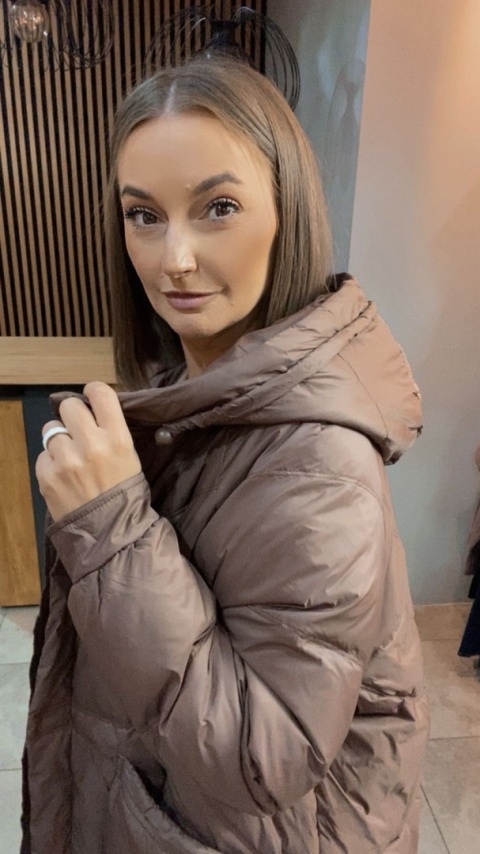 Kurtka puchowa Oversize Mila - Brązowa