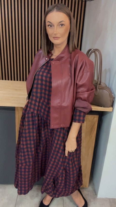 Sukienka Wendy Trendy w kratkę - Red Navy Check