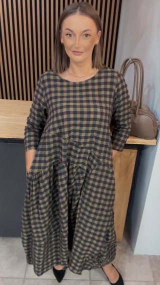 Sukienka Wendy Trendy w kratkę - Olive Check
