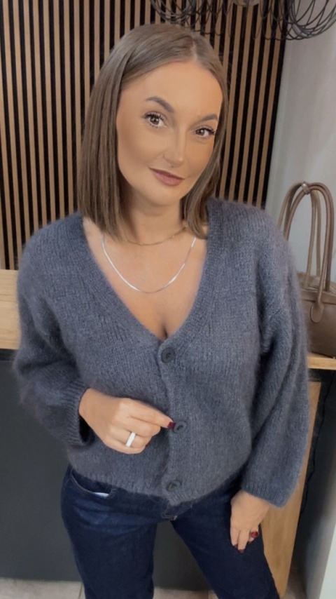 Sweter CXL moherowy - Grafit