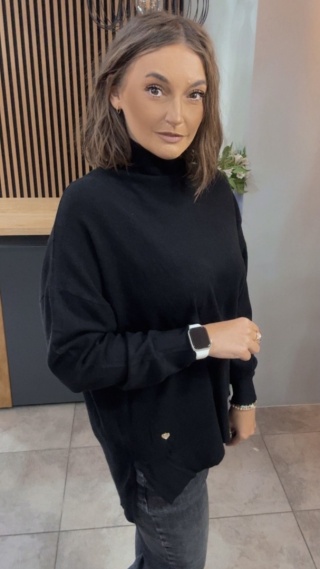 Sweter z półgolfem oversize Finery - Czarny