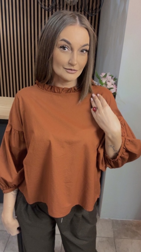 Bluzka bufka Wendykei - Ceglasta