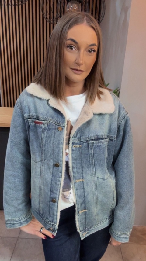 Jeansowa kurtka z kożuchem