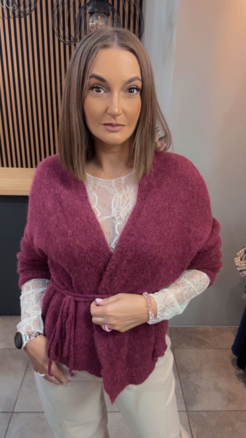 Kardigan Baby alpaka Luka - Bordowy