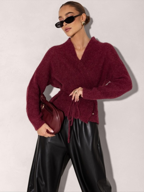 Kardigan Baby alpaka Luka - Bordowy