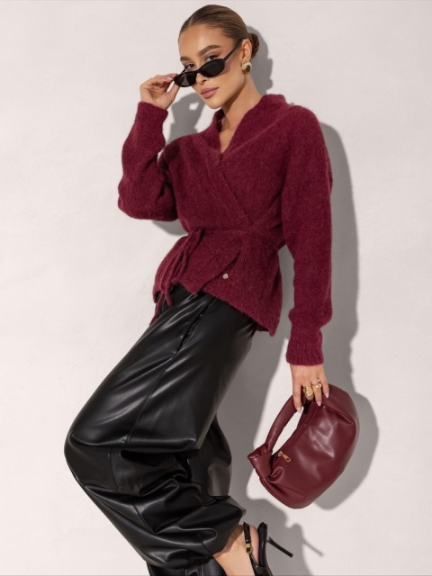 Kardigan Baby alpaka Luka - Bordowy