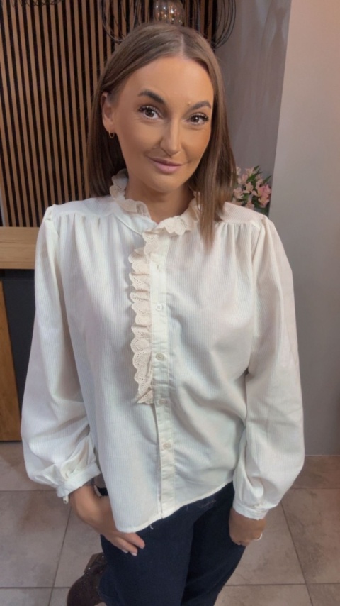 Koszula koronkowa VICBEE - Ecru