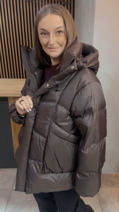 Kurtka naturalny puch Estelle - Czekolada