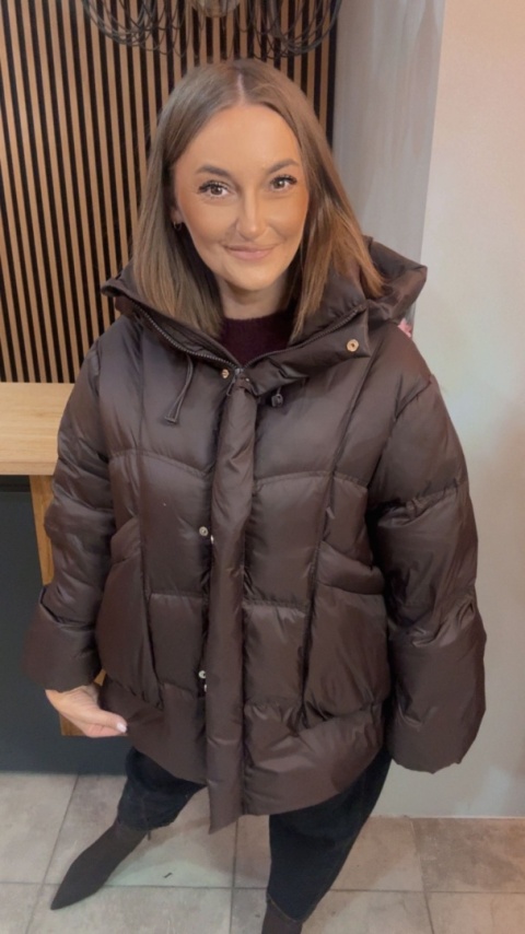 Kurtka naturalny puch Estelle - Czekolada