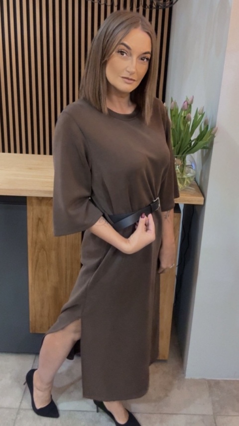 Sukienka z paskiem – Czekolada