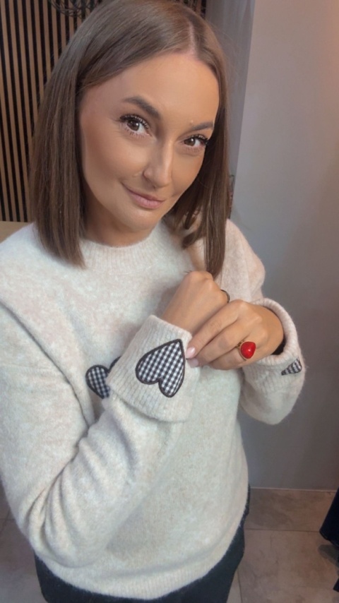 Sweter VICBEE - Beżowy