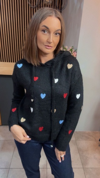 Sweter VICBEE z kapturem - Czarny