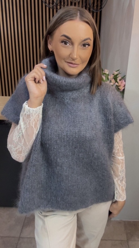 Sweter moherowy Miss Lucky - Szary