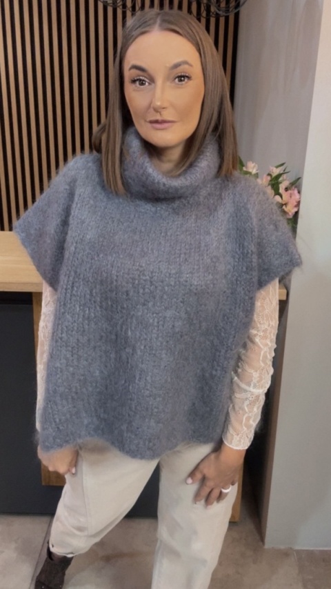 Sweter moherowy Miss Lucky - Szary