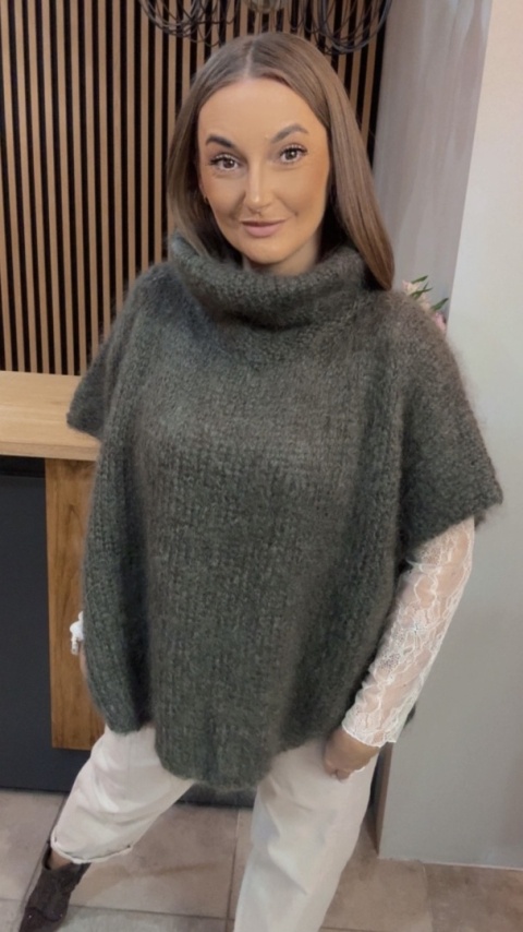 Sweter moherowy Miss Lucky - Khaki