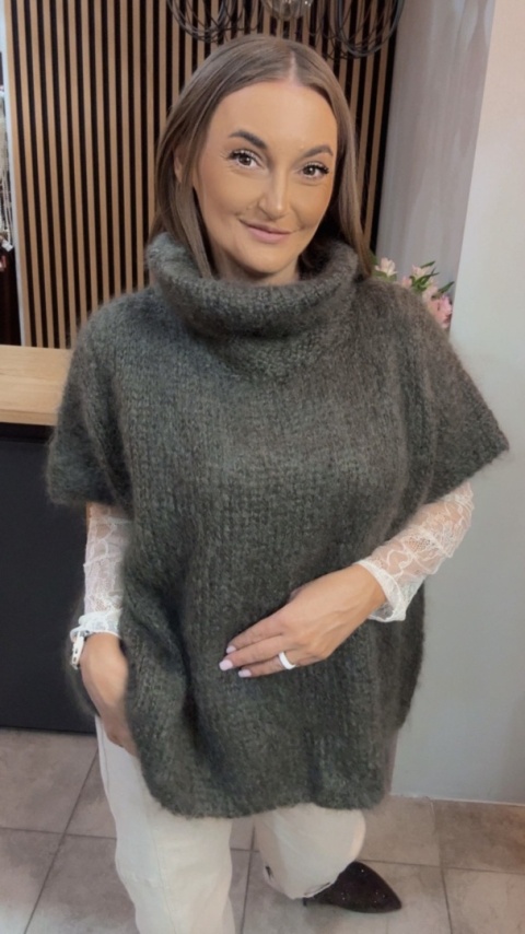 Sweter moherowy Miss Lucky - Khaki