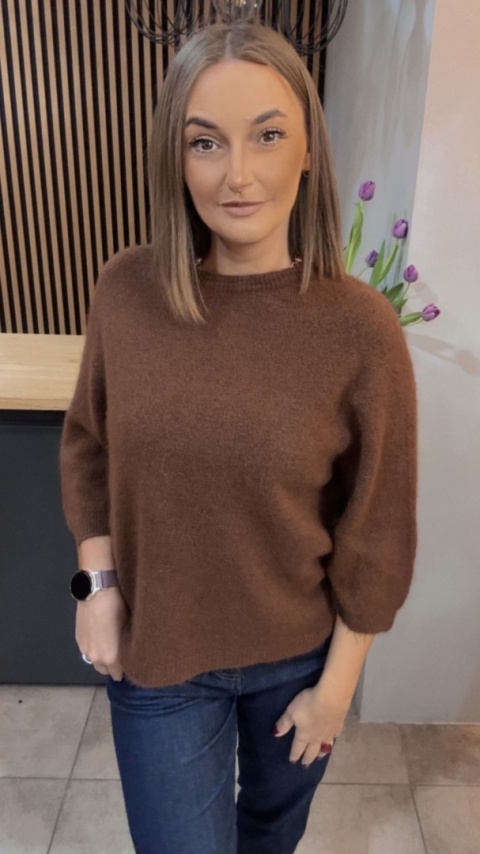 Sweter z Baby Alpaki – Cynamon