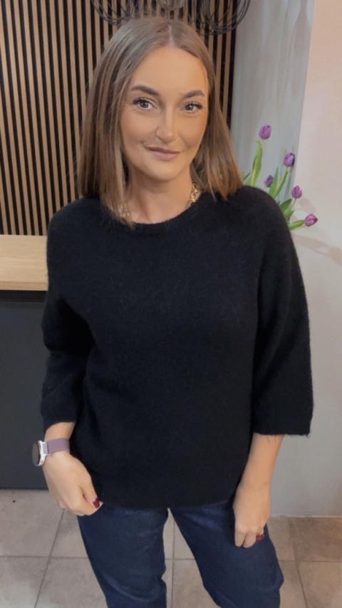 Sweter z Baby Alpaki – Czarny