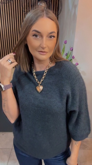 Sweter z Baby Alpaki – Grafit